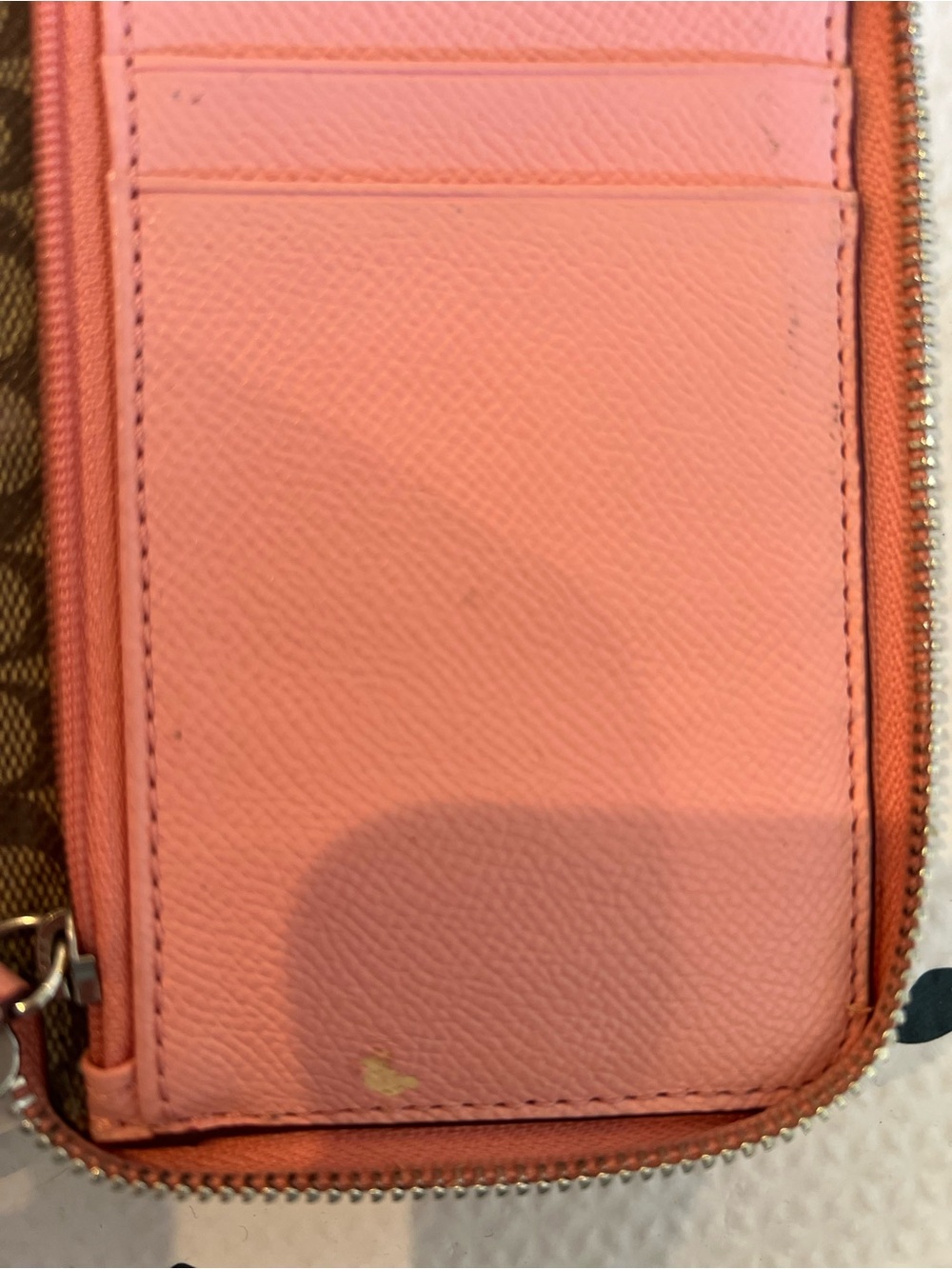 Coach Pink Leather Zip Wristlet Wallet - Picture 10 of 14